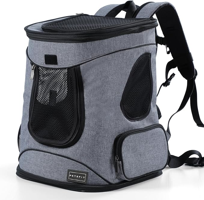 Petsfit Pet Backpack Carrier with Upgrade Waist Cushion Design to Better Fit the Waist, Suitable for Small and Medium Cats, and Rabbits up to 18 Pounds