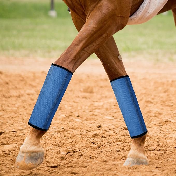 Jexine Set of 8 Mesh Fly Boots for Horse Loose Fitting Non Slip Breathable Horse Fly Leggings Protective Reduces Stress Leg Fatigue Wraps for Preventing Flies Mosquitoes Bite
