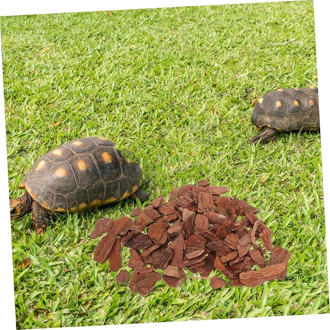 Kisangel Reptile Bark Chips for Terrarium Landscaping Natural Pine Bark Bedding for Turtle and Lizard Habitats 1 Bag Decorative Chips for Reptile Tanks