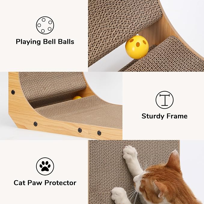 FUKUMARU Cat Scratcher for Indoor Cats, 32.7 Inch L Shaped Cat Scratch Pad - Image 7