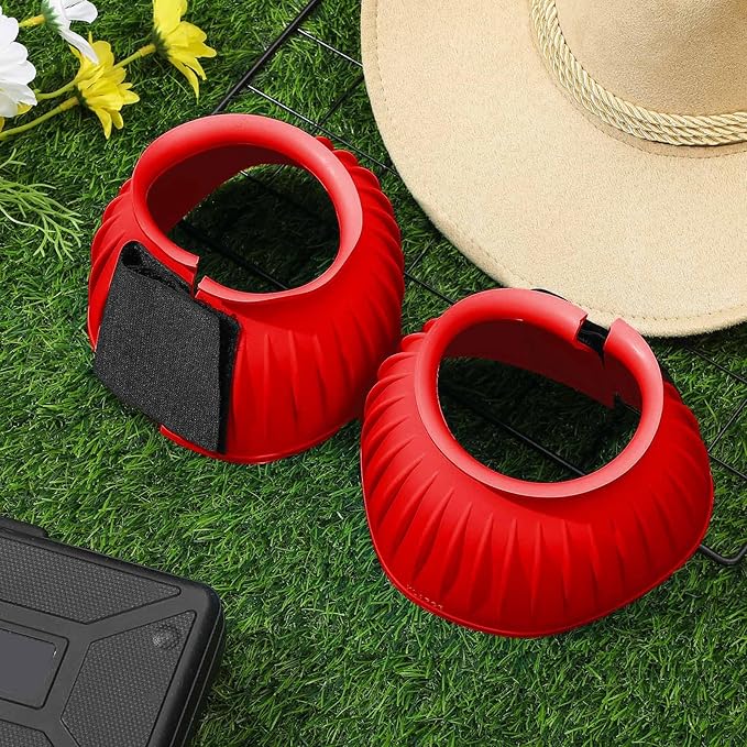 Abbylike Bell Boots for Horses 1 Pair/2 Pair Available, Protect Against Hoof Impact Trauma, Rubber Bell Boots Horse Care for Turnout, No Rub Design Wrap Hook and Loop