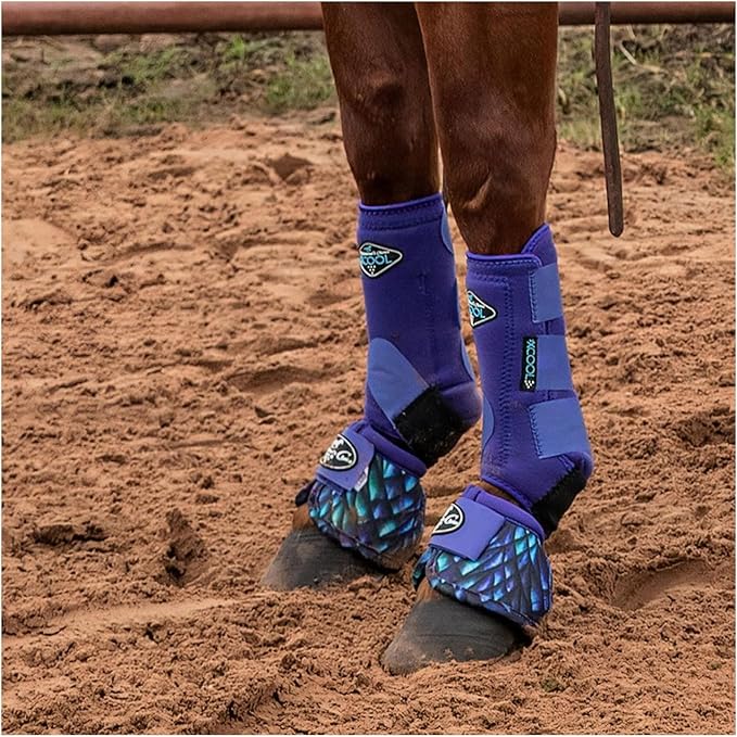 Professional's Choice 2XCOOL Sports Medicine Horse Boots | Protective & Breathable Design for Ultimate Comfort, Durability & Cooling in Active Horses | 2 Pack Large Purple