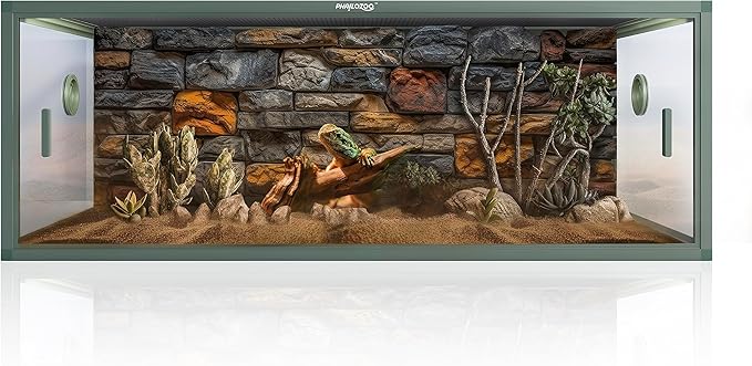 Phailozoo 85 Gallon Reptile Terrarium with 10" Reptile Tank Stackers, Front Opening Snake Tank for Easy Feeding, Reptile Tank with Leakproof Bottom & Top Screen Ventilation 48''x24''x18''