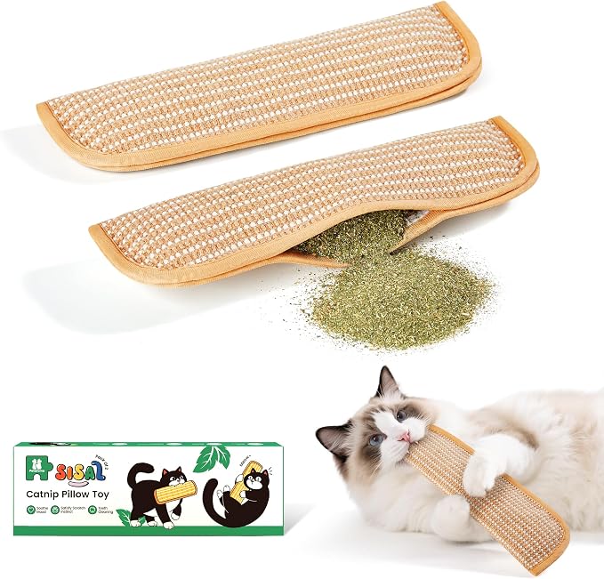 Potaroma Cat Toys Pack of 2 with 6000mg A+ Organic Catnip, Sisal Material by Potaroma