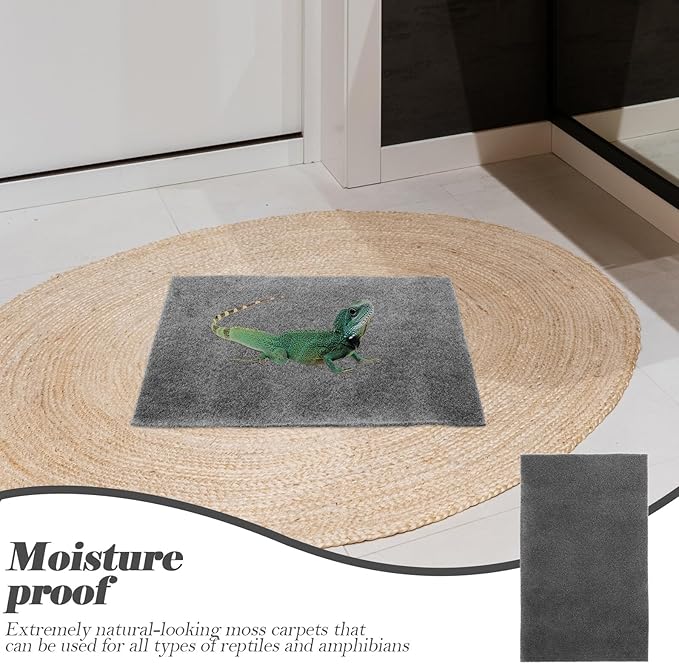 BESPORTBLE 2Pcs Wear-Resistant Reptile Mat Absorbent Household Snake Bedding for Tortoises Lizards Frogs Washable Reusable Comfortable Pet Carpet for Terrarium Substrate