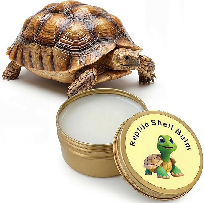 2.6 Oz Tortoise Shell Balm – Professional Dry, Cracked & Dull Shell Care Ointment & Conditioner for Sulcata, Russian & Hermann Tortoises – Natural Wax & Lanolin Formula