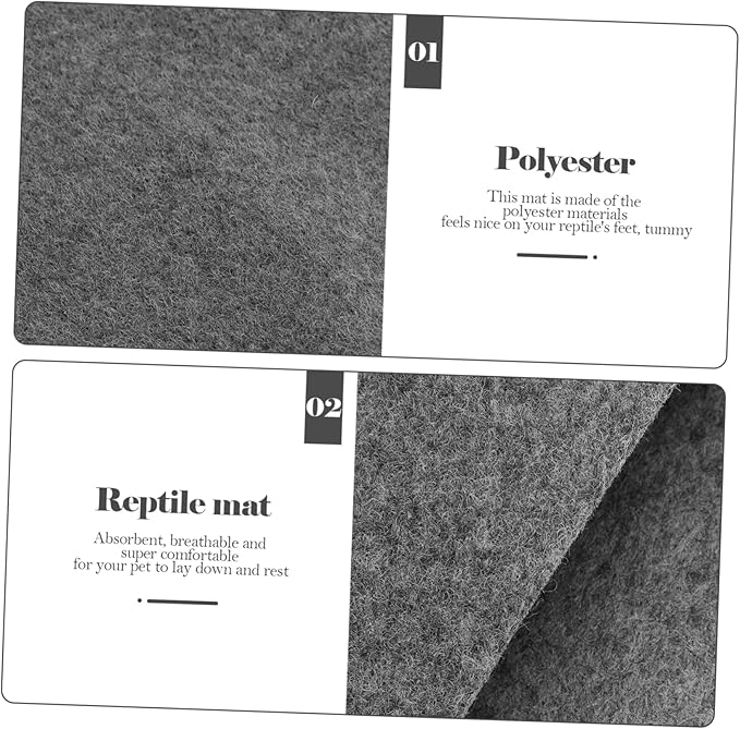 Abaodam 2PCS Reptile Carpet Wear-Resistant Snake Bedding Mat for Tortoise Lizard Moisture-Absorbing Decorative Reptile Supply for Home Use