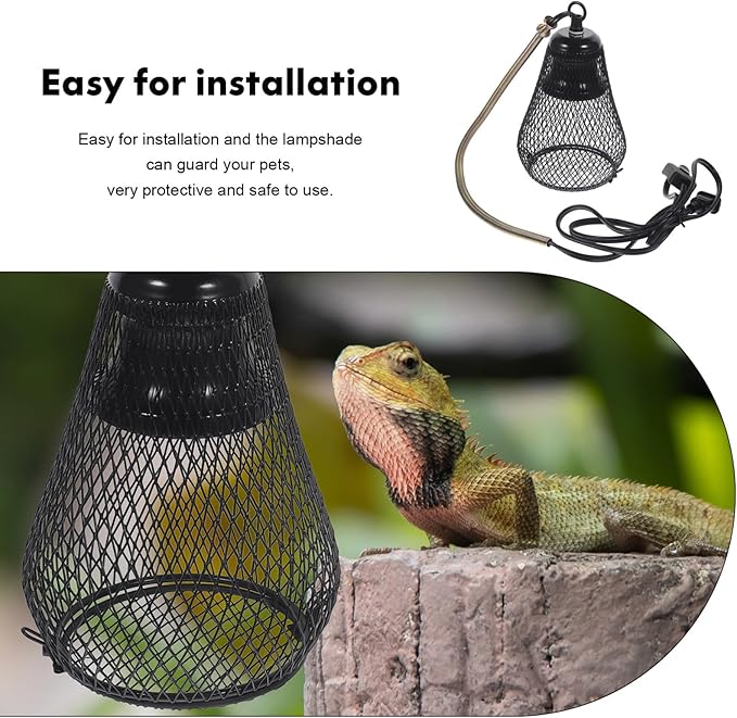 UKCOCO Pet Lamp Cover for Terrarium Decor Reptile Accessory Scale Mesh Cover Hook
