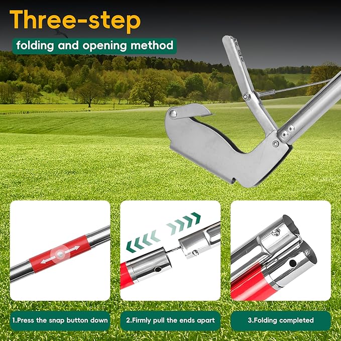 78 Inch Folding Snake Grabber Tool Extra Long Snake Tongs for Extra Safety Snake Grabber is Made of Stainless Steel for Corrosion Resistance High Load Capacity Easy to Clean and Maintain
