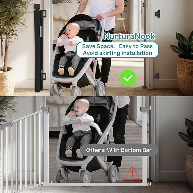 236 Inch Extra Wide Retractable Baby Gate,Mesh Baby Gate or Mesh Dog Gate,34" Tall,Child Safety Gate for Doorways, Stairs, Hallways, Indoor or Outdoor