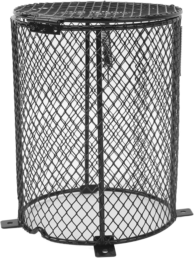 GLOGLOW Reptile, Anti Scald Heater Guard, Universal Fit for Most Reptiles, Easy Installation, Metal Construction (Round)