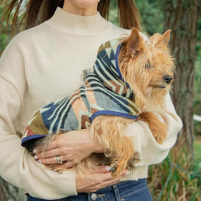 Dog Clothes for Small Dogs - Hand Made Sweater - Dog Poncho - Knitted by Artisans in The Heart of The Mountains of Ecuador - Winter Hoodie Outfit - Pet Costume