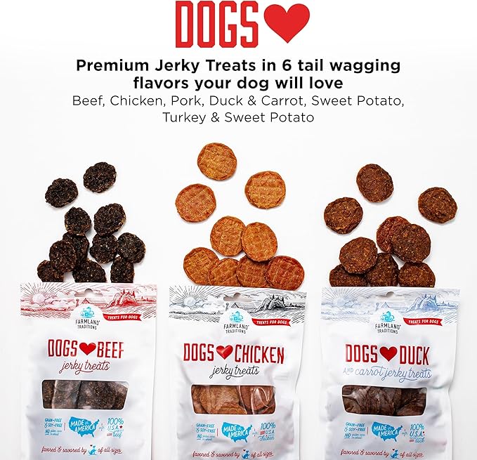 Farmland Traditions Dogs Love Chicken Jerky Dog Treats with Only 3 Ingredients and No Fillers, 2 Pound (Pack of 1) Bag.