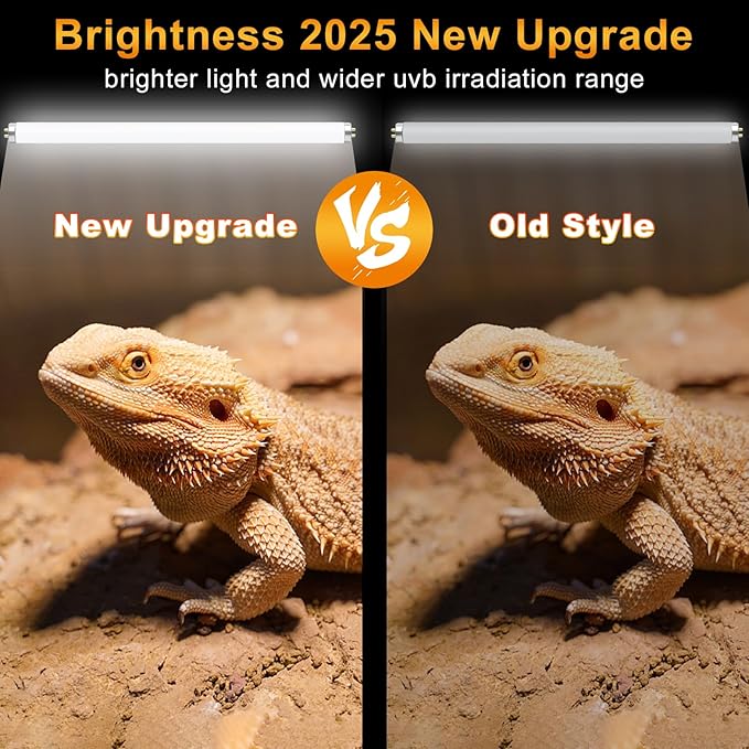 LUCKY HERP T8 14W UVB 10.0 Reptile Light, UVA UVB Reptile Light Bulb 2 Pack, Fluorescent Lamp for Reptiles Amphibians Lizards Chameleons