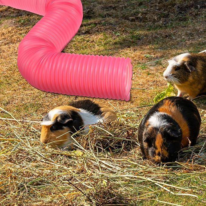3 Packs Pet Fun Tunnels, Small Animal Tunnel, Foldable Plastic Hamster Tunnel, Tube Pets Hideaway, Pet Mouse Training Hideout Tunnels for Guinea Pigs, Chinchillas, Rats, Ferrets, Dwarf Rabbits