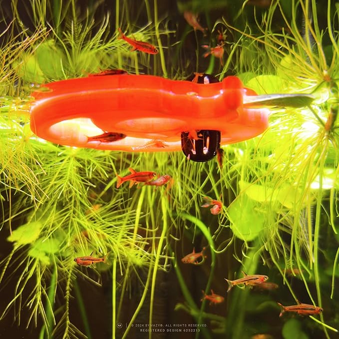 Jack-O-Lantern Floating Fish Portal Feeding Station Aquarium Pumpkin Decoration Fish Tank Accessories Halloween Autumn Decor Ornament (Fluor Orange)
