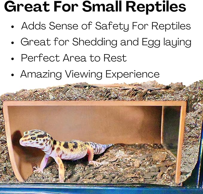Reptile Corner Underground Cave Viewing Hide | Hognose Snake, Corn Snake & Leopard Gecko Hideout Reptile Habitat Tank Enrichment | Decor Decoration Accessories Supplies Toys Ornaments