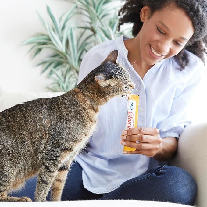 INABA Churu Cat Treats, Lickable, Squeezable Creamy Purée Cat Treat with Green Tea Extract & Taurine, 0.5 Ounces Each Tube, 50 Tubes, Chicken Variety - Image 4