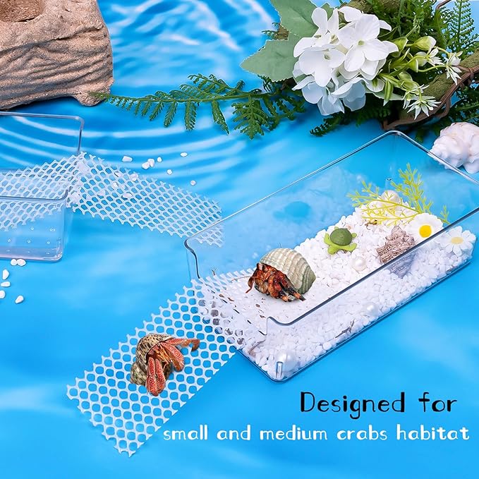 U0U 2 Pack Hermit Crab Water Tank with Climbing Ramps and Salt Water for Medium or Large Hermit Crab Habitat
