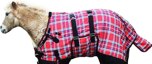 36" 1200D Miniature Weanling Donkey Pony Horse Foal Winter Blanket Red White Blue 51972B