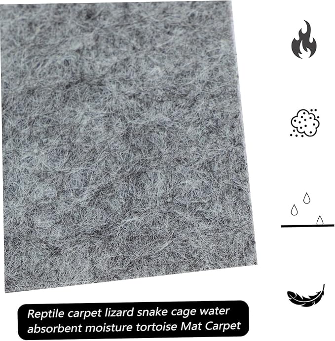 Reptile Terrarium Mat Grey Pet Cage Substrate Liner Breathable Carpet for Snakes Turtles Lizards and Insects Easy Clean
