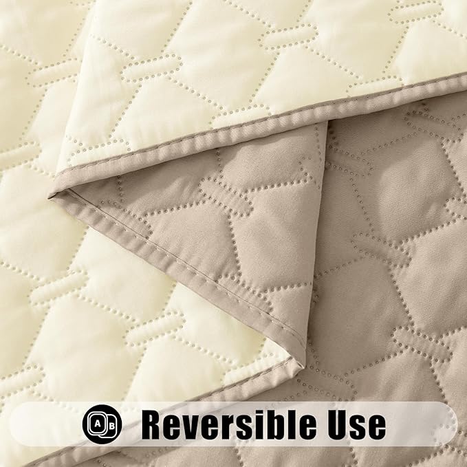 Smiry Waterproof Dog Bed Cover Blanket, Soft Reversible Pet Blanket, Washable Leakproof Cats Dogs Couch Cover for Sofa, Couch, Furniture (82x120 Inch, Taupe/Beige)