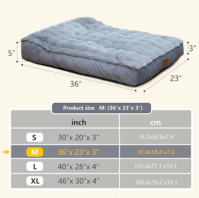 Large Dog Bed with Low-Angle Soft Pillow.Deluxe Dog Bed Fabric Comfortable and Soft.with Non-Slip Bottom, Washable pet Bed Medium for Crate.Color: Grey.