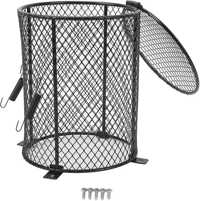GLOGLOW Reptile, Anti Scald Heater Guard, Universal Fit for Most Reptiles, Easy Installation, Metal Construction (Round)