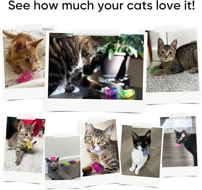 Cat Toys for Indoor Cats, 60 Pack Interactive Cat Spring Toys, 6Colors - Image 5