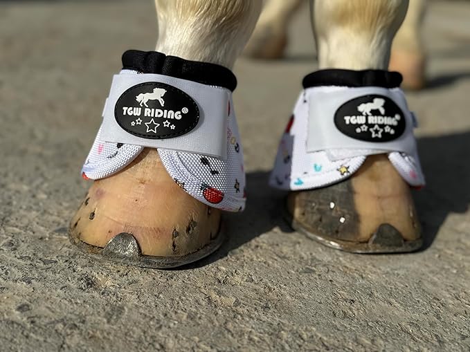 TGW RIDING 2520D Horse Bell Boots No-Turn Horse Bell Boots, Equine Ballistic Hoof Overreach Bell Boot, Pair
