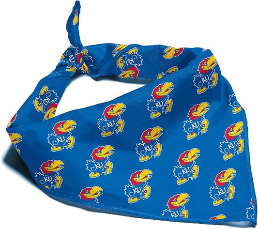 Kansas Jayhawks Officially Licensed Bandana for Dogs and Cats | Fits Pets Great Gift Idea | Easy-to-Tie (Large, 28")