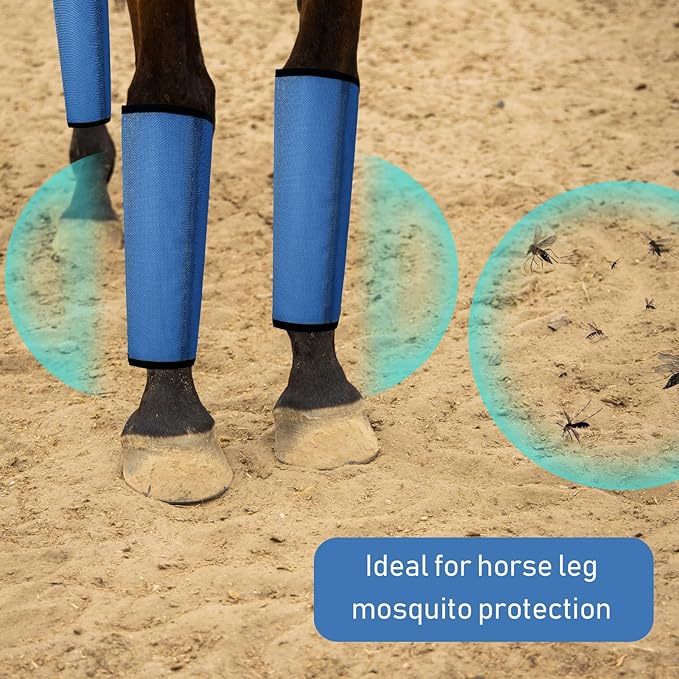 Jexine Set of 8 Mesh Fly Boots for Horse Loose Fitting Non Slip Breathable Horse Fly Leggings Protective Reduces Stress Leg Fatigue Wraps for Preventing Flies Mosquitoes Bite