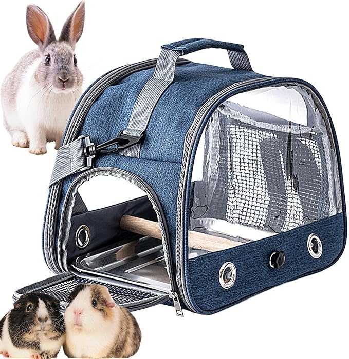 Bird Travel Cage - 33x24x26cm Small Parrot Bird Travel Cage, Lightweight Backpack for Parrot with Shoulder Strap | Portable Small Animal Carrier | Portable Birds Backpack for Budgies, Parakeets, Gent