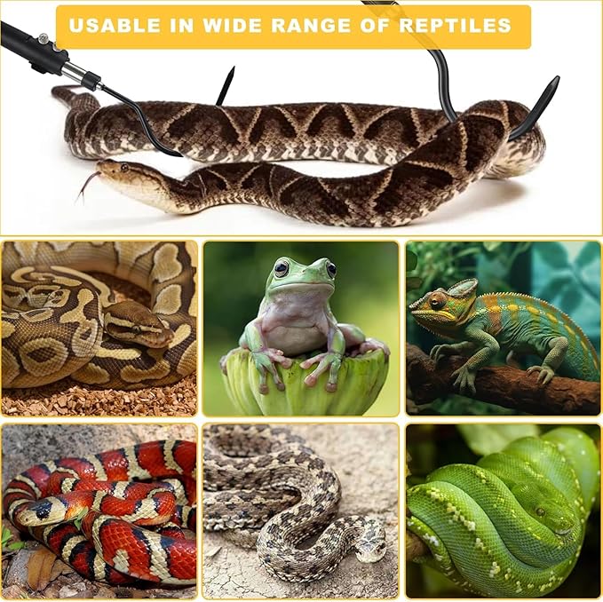 Snake Hook, Stainless Steel Snake Hook and Reptile for Controlling, Moving,Or Catching Snakes 52"-79"