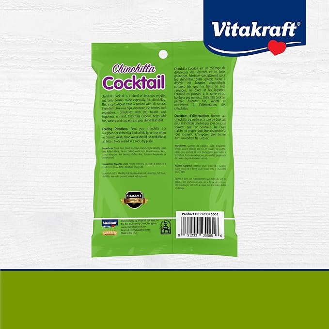 Vitakraft Cocktail Mixed Fruit Chinchilla Treat, 4.5 oz