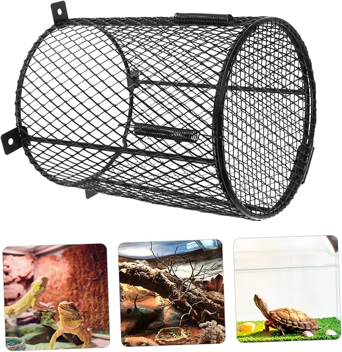 Reptile Heat Lamp Mesh Cover Scald Ceramic Protector for Reptile Cages Lampshade with Easy Observation and Maintenance for Supplies