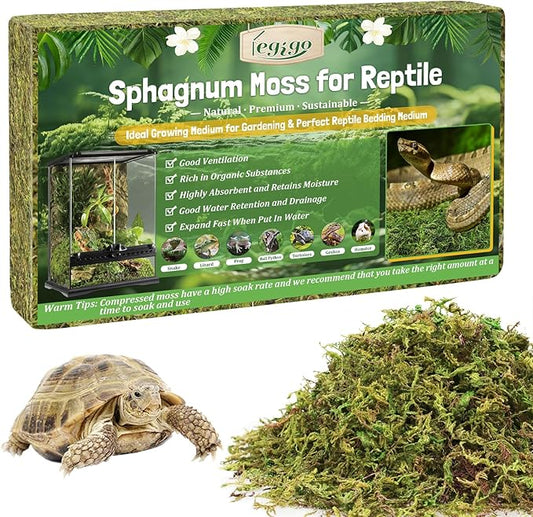 Legigo 3.5 OZ Sphagnum Moss for Reptile- 4 QT Natural Reptile Moss Terrarium Moss Substrate, Snake Tank Moss Peat Moss Reptile Bedding for Snake, Gecko, Ball Python, Frog and Orchids Plants