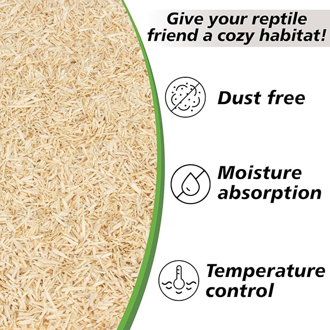 Sukh 14OZ Natural Aspen Shavings Reptile Bedding, Soft Wood Shavings Terrarium & Tank Substrate, Nesting Material for Snake, Lizard, Tortoise, Small Animal, Rabbit, Chicken & Bird