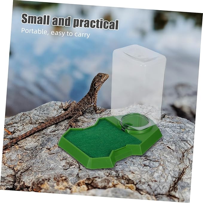 SUPVOX Reptile Feeding Box Lizard Water Dispenser for Gecko Tortoise Food Dish Plastic Water Bowl Reptile Hydration