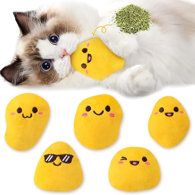 L1rabe Chicken Nugget Catnip Stuffed Toys for Cats- Gifts for Kitten Lovers by L1rabe