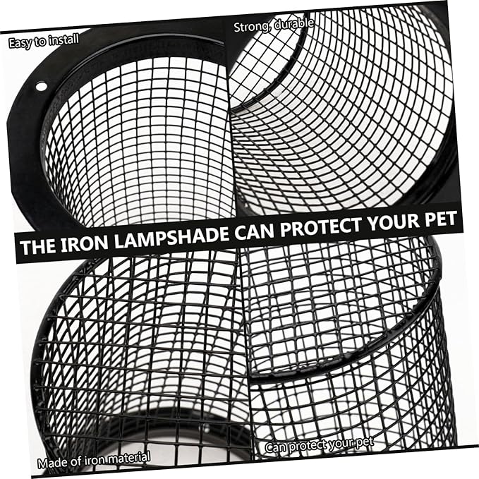 TEHAUX 1Pc Lampshade for Heating Round Scalding Cover for Climbing Boxes for Reptile Habitats Easy to Install with Four Screws Reptiles from Burns