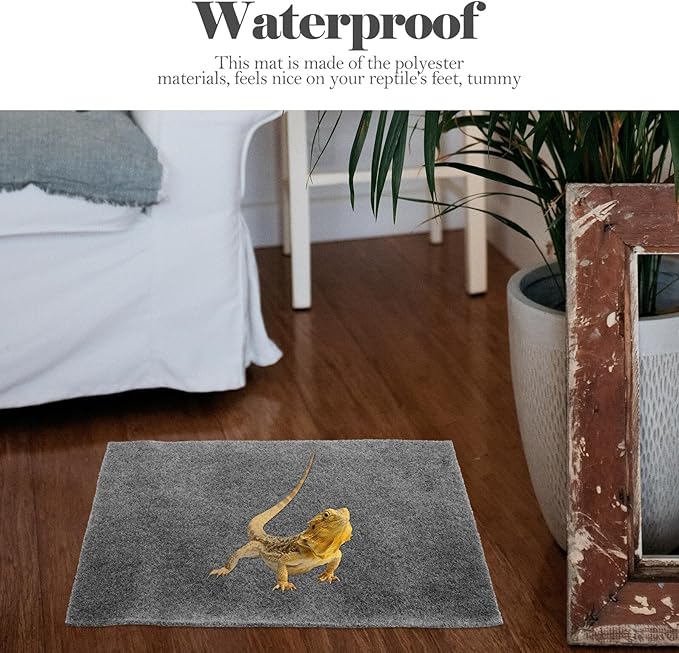 2Pcs Decorative Reptile Mat Absorbent Wear-Resistant Polyester Bedding for Snakes Tortoises and Lizards Comfortable Breathable Pet Terrarium Liner