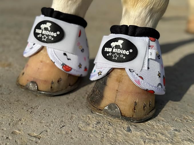 TGW RIDING 2520D Horse Bell Boots No-Turn Horse Bell Boots, Equine Ballistic Hoof Overreach Bell Boot, Pair