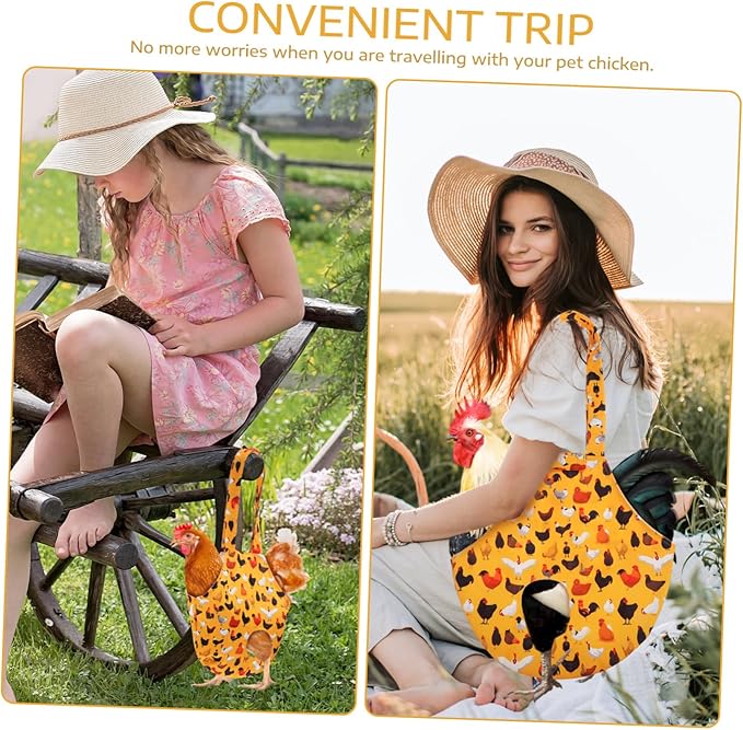 Toyvian 2pcs Pet Chicken Carrier Bag Comfortable Sling for Poultry Transport Stylish Design with Leg Openings for Hens and Ducks Outdoor Adventures