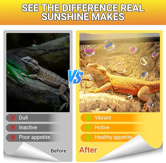 REPTI ZOO 2PACK Reptile Heat Lamp Bulb, 100W Full Spectrum UVA UVB Sun Lamp, Self-Ballasted Vapor Basking Lamp for Bearded Dragon Gecko Lizard Snake Chameleons Turtle Chicken