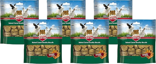 Kaytee Timothy Hay Baked Carrot Small Animal Treats, 4Oz (6 Pack)