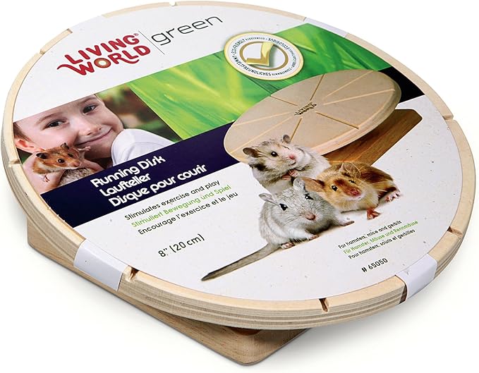 Living World Green Wooden Running Disc for Hamster/Mice/Gerbils