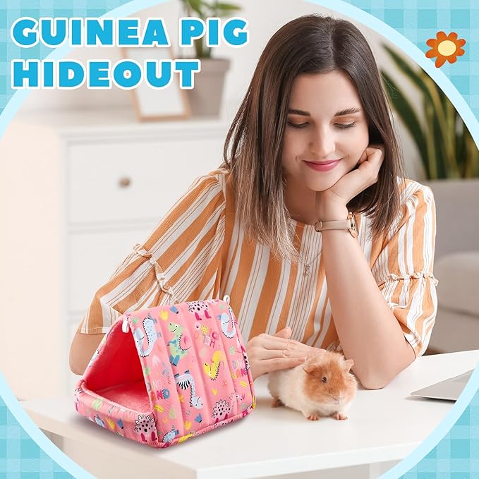 Cinnvoice 8 Pcs Guinea Pig Hideout, Guinea Pig Bed Washable Small Animal Cage Accessories for Bunny Hedgehog Mouse Chinchillas Hamsters Ferrets Rats (7.9 in)