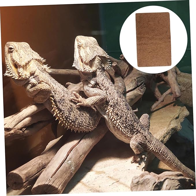 Abaodam 3pcs Climbing Pet Mat Terrarium Reptile Coconut Mat Pet Habitat Soft Mat Substrate Fiber Matting Pads Liner Reptile Bedding Mat Accessories Turtle Tortoise Bedding Lizard