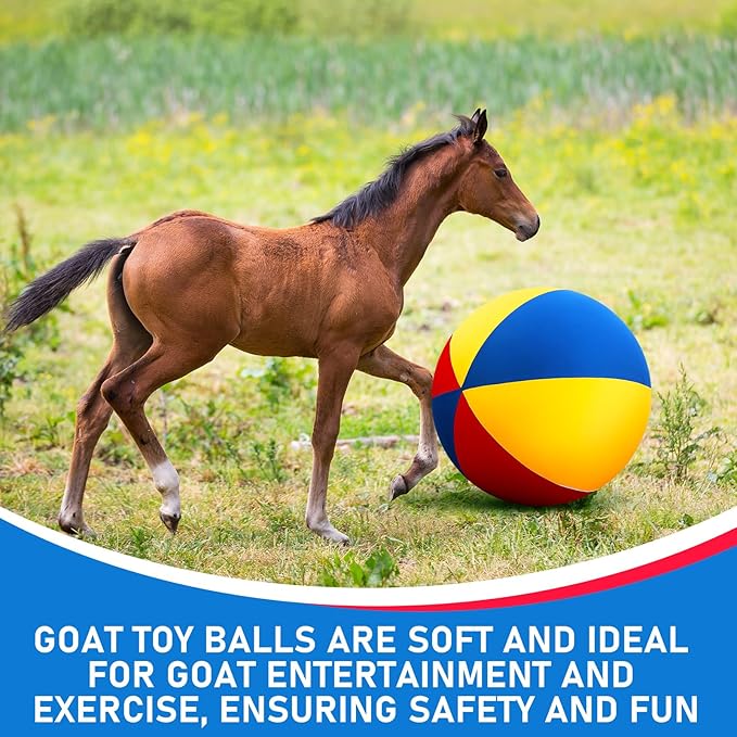 Giant Herding Ball with Ball Cover Anti Burst Please Watch VCR for How to Inflation Horse Toys for Horses Entertainment Play, Pump Included(Cute,40 Inch,Colorful)